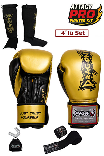 Dragondo Dragon Attack 5 Plus Profesyonel Boks Eldiveni 4'lü Set Boks Eldiven...