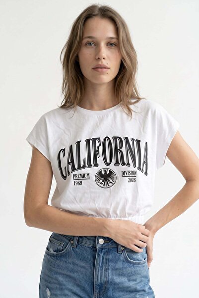 HAKKE Women's California Printed Crop T-Shirt