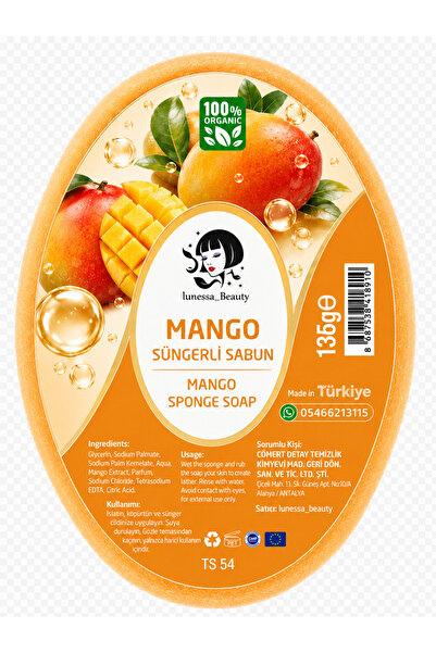 Lunessa Beauty Mango Özlü Kalıcı Kokulu Süngerli Sabun 135 g
