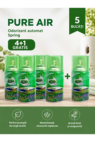 pure air Spring Automatic Air Freshener 210ml – Set of 5 Pieces (4+1 FREE) | ...