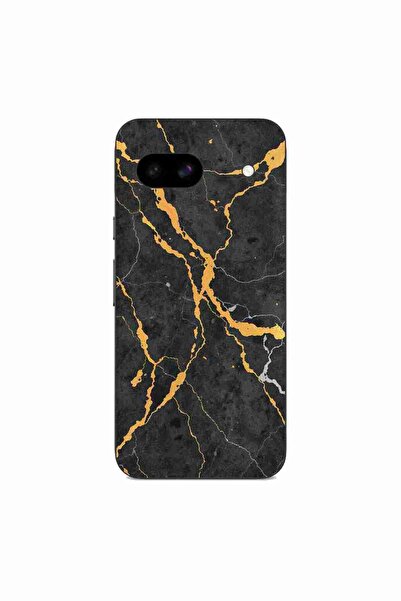 OEM Husa compatibila cu Google Pixel 8A Silicon Gel Tpu Model Noir Gold Marble