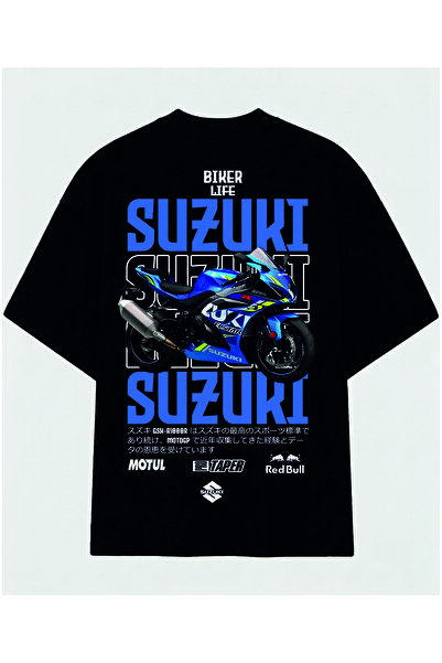 OWERSİZE PENYE SUZUKİ TSHİRT BLUE