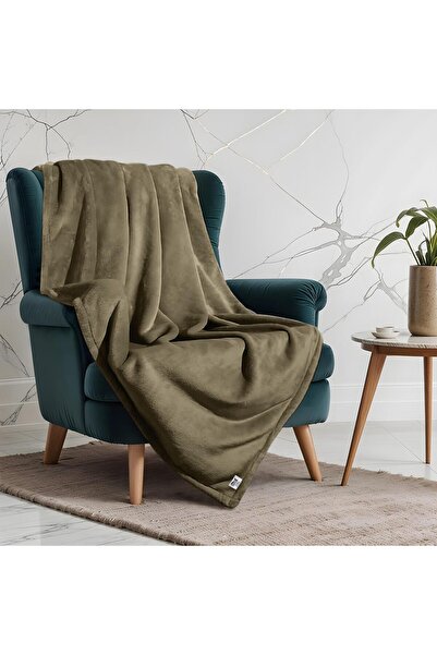COTTON HOME Micro Fleece Hotel Luxury Flannel Blanket - Camel 220x240cm, 260 ...