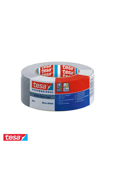 Tesa 4613 silver duct tape, water-resistant, 48mm x 50m, for industrial use
