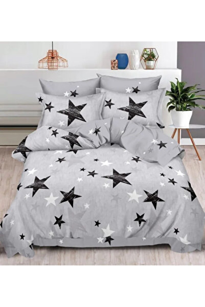 Pucioasa Bedding set Finet 6 pieces, Grey with black stars-R348