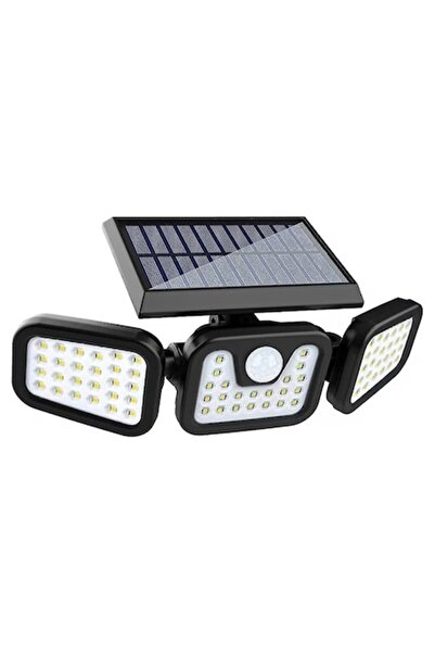 UNİBOX Lampa Solara LED de Exterior, cu 3 Capete, Reglabila, cu Senzor Crepus...