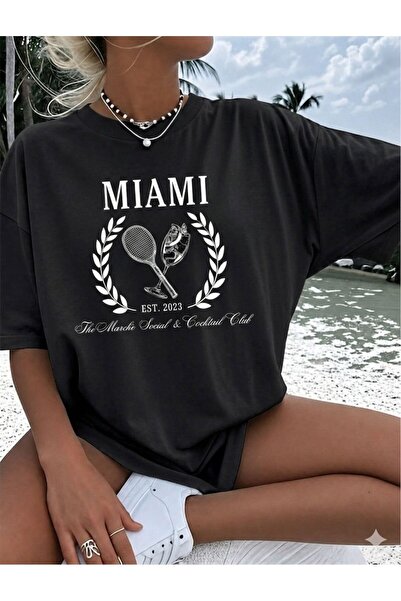 LELVANİ Unisex the Marchle Social Cocktail Club Printed T-Shirt