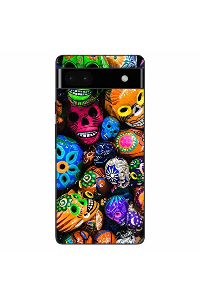 OEM Husa compatibila cu Google Pixel 6A Silicon Gel Tpu Model Halloween Crani...