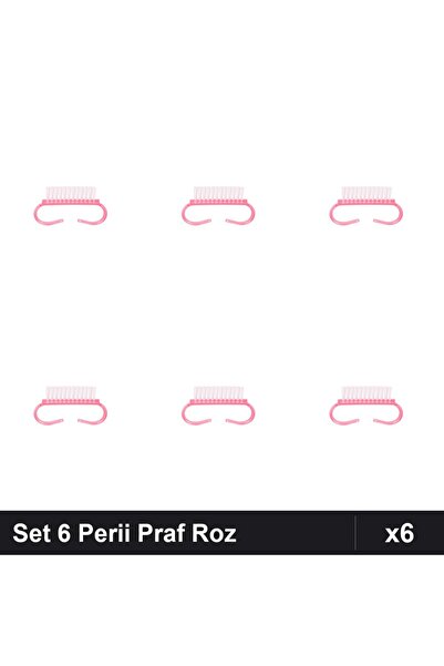 NAİLS Set 6 Perii Praf Unghii Roz, Manichiură, Curățare Nail Art Profesional