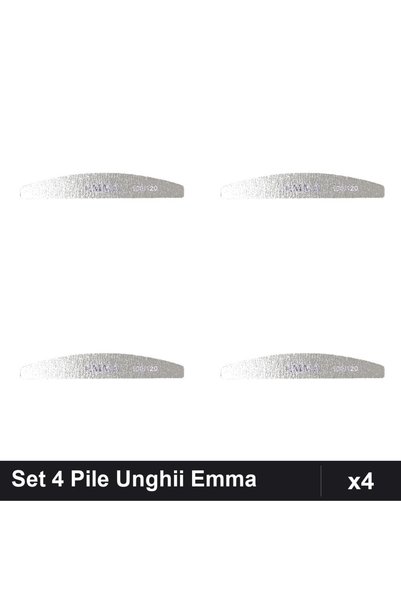 emma Set 4 Pile Unghii Granulatie 100/120, Buffere Manichiura Profesionala