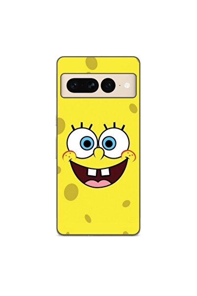 OEM Калъф, съвместим с Google Pixel 7 Pro, силиконов гел TPU, с десен Спонджб...