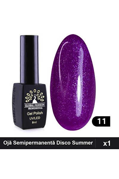 global fashion Ojă Semipermanentă Disco Summer 8ml, Nuanță 11, Manichiură UV/LED