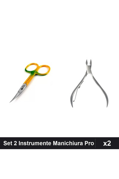 One Group Set 2 Manichiura Profesionala, Forfecuta Cuticule Degrade + Cleste ...