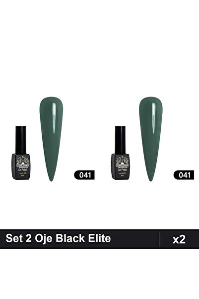 global fashion Set 2 Oje Semipermanente Black Elite 8ml, Manichiură UV/LED