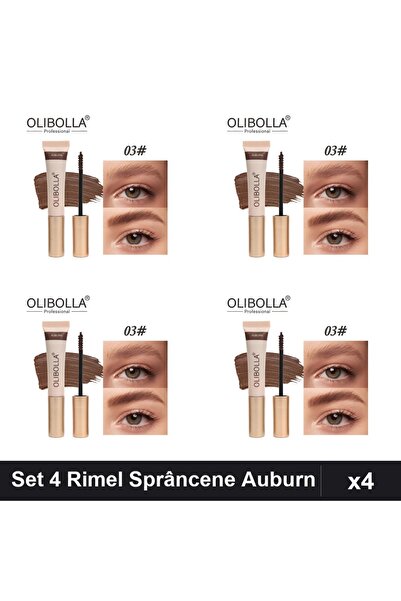 OLİBOLLA Set of 4 Eyebrow Mascara #03 Auburn, Professional Makeup