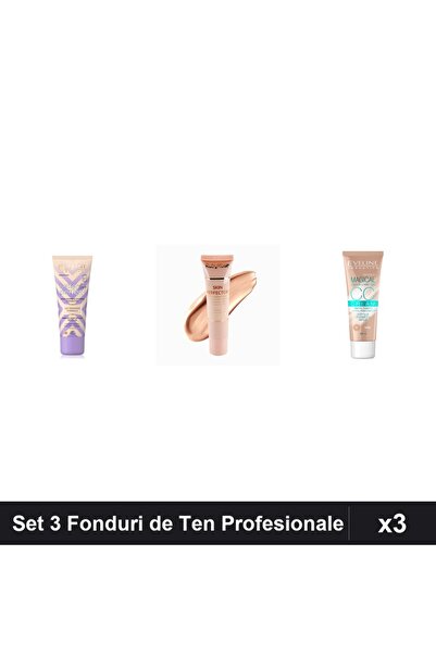 Eveline Set 3 Fonduri de Ten Light Vanilla Beige, Better Perfect CCC Magical,...