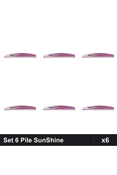 SUNSHINE Set of 6 Reusable Nail Files 100/180, Professional Manicure Buffers