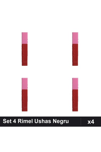 Ushas Set 4 Rimel Negru, Mascara Waterproof, Volum și Lungime, Machiaj Ochi
