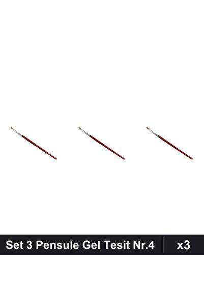 NAİLS Set 3 Pensule Gel Tesit Nr.4 Manichiură Profesională, Aplicare Uniformă