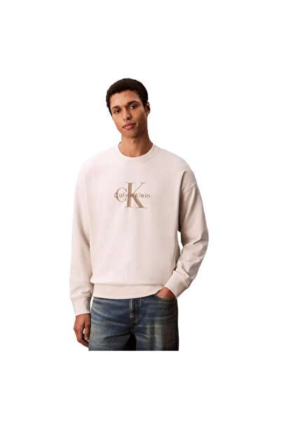 Calvin Klein Hanorac supradimensionat cu monogramă pentru bărbați, mărimea L