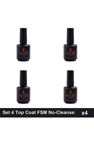 FSM Set 4 Top Coat No-Cleanse 15ml, Finisaj Manichiură UV/LED Profesional