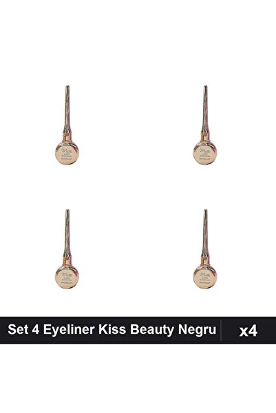 Kiss Beauty Set 4 Tuș Ochi Eyeliner Delicate Negru, Manichiura Profesională