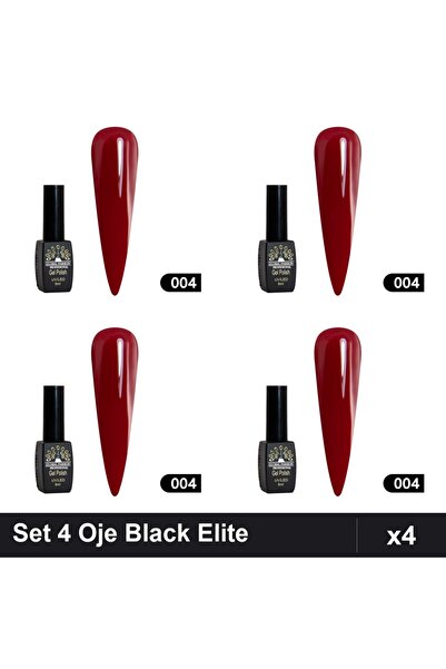 global fashion Set 4 Oje Semipermanente Black Elite 8ml, Manichiura UV/LED Pr...