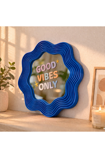 Heners BLOOMY Ayna – Eğlenceli 3D Çerçeve – Yazılı Cam Ayna / GOOD VIBES ONLY