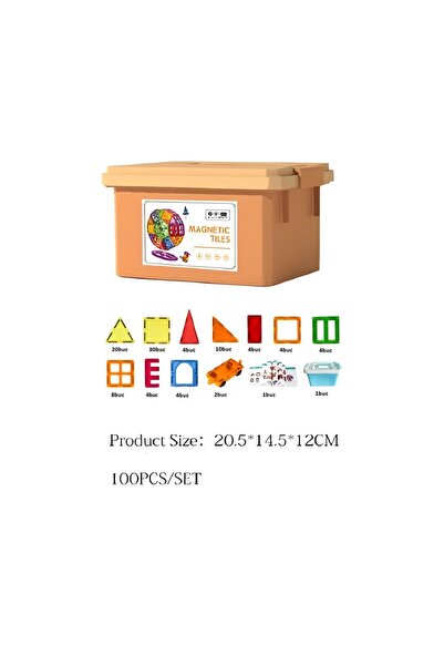 SELEXMO Set de construcție magnetic Selexmo, 100 piese multicolore, forme geo...