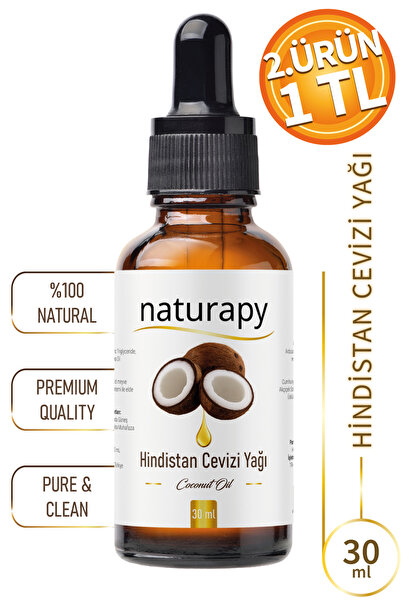 NATURAPY Hindistan Cevizi Yağı (Coconut Oil) Soğuk Sıkım Sabit Yağ 30 ml Daml...