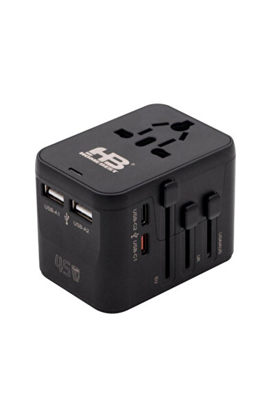 Home Best محول سفر عالمي بمنفذين USB-A ومنفذين USB-C