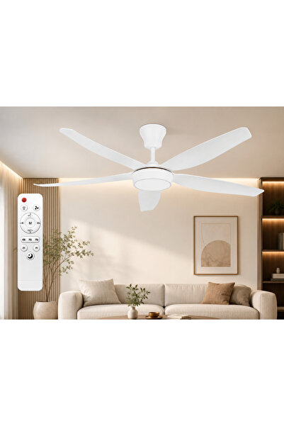 Helios 9306 Beyaz Kasa Kumandalı 3 Renk LED Aydınlatmalı Sessiz Tavan Vantila...