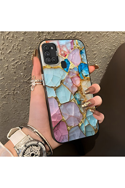 ARTISHELL Samsung Galaxy A21S Uyumlu Mermer Desenli Düşmeye Dayanıklı Telefon...