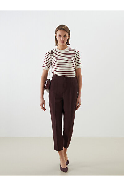 LC Waikiki Nevavm High Waist Carrot Cut Women's Pleated Pants with a Difference