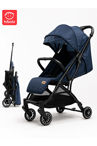 hibobi Lightweight Compact Baby Stroller, One-Hand Fold, 175° Recline, 360° W...