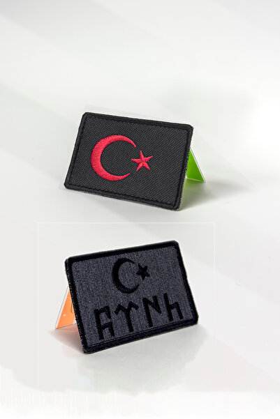 Bagworld Saraciye Cırt Cırtlı Peç - Patch - Arma - Göktürk - Siyah Türk Bayra...