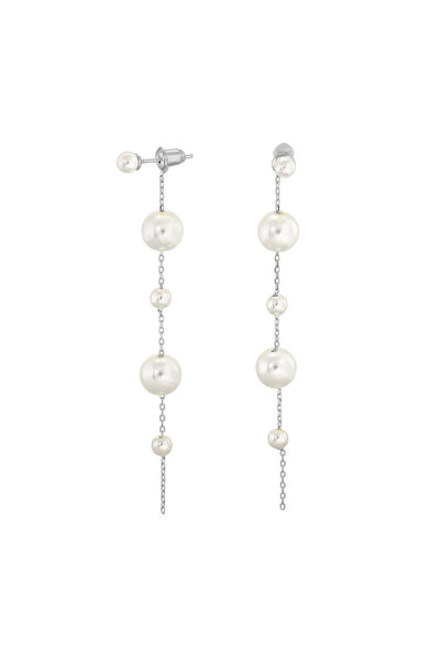 Lisa&Co. Cercei Argint Pearl Drip Drop I Argint placat cu rodiu / Shellpearls...
