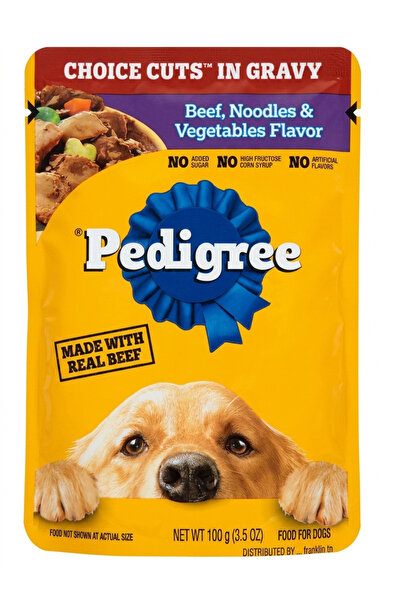 Pedigree قطع اللحم المفضلة في المرق بنكهة اللحم البقري والنودلز والخضروات 100...