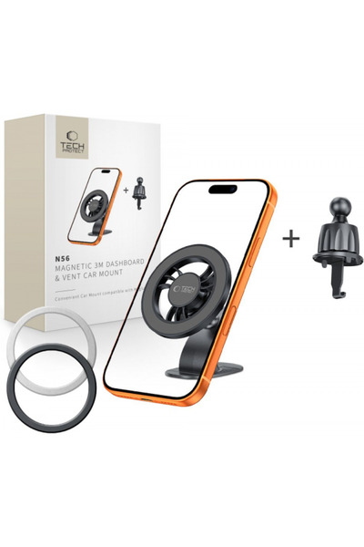 Tech-Protect Suport Auto Magnetic N56 2in1 II, Universal, Negru