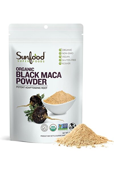 Sunfood Superfoods مسحوق الماكا الأسود العضوي الخام، 113 جرام من صن فود