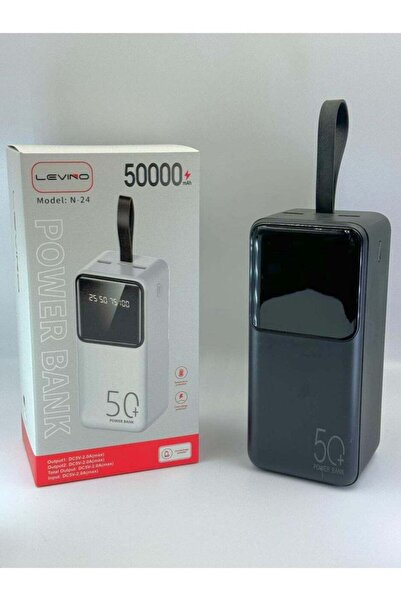 Levino N-24 بنك طاقة بسعة فائقة 50000 مللي أمبير مع شاشة LED، ومخرج USB مزدوج...