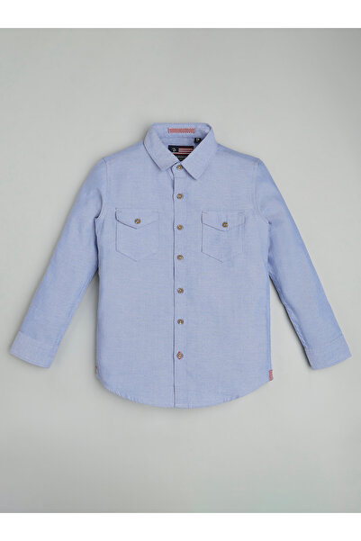 INFINITY By Styli Kids Blue Solid Long Sleeves Shirt