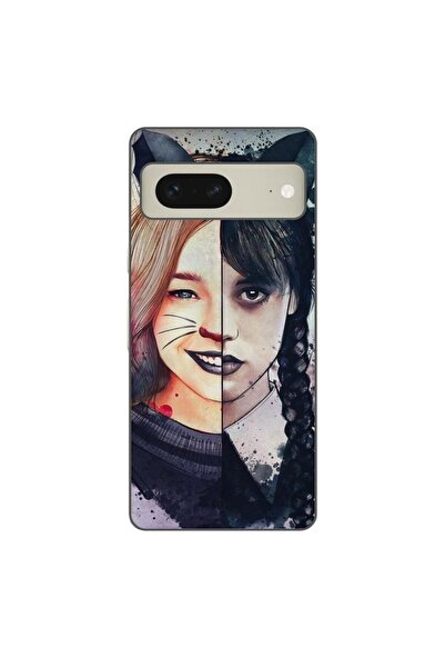OEM Husa compatibila cu Google Pixel 8 Silicon Gel Tpu Model Wednesday si Eni...