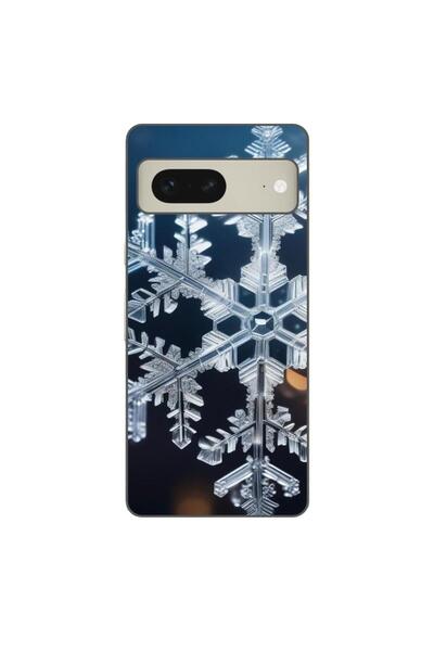 OEM Husa compatibila cu Google Pixel 8 Silicon Gel Tpu Model Big Snowflake