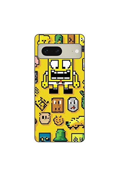 OEM Husa compatibila cu Google Pixel 8 Silicon Gel Tpu Model Pixel Art Spongebob