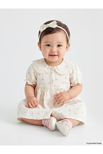 LC Waikiki Nevavm Farklı Bebe Yaka Floral Patterned Baby Girl Dress