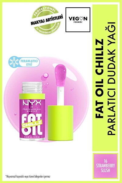 NYX Professional Makeup Fat Oil Chillz Parlatıcı Dudak Yağı - Strawberry Slush