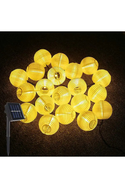 Canderel Günel Enerjili Solar 20'li Mini Japon Feneri Top Bahçe Aydınlatma Fe...