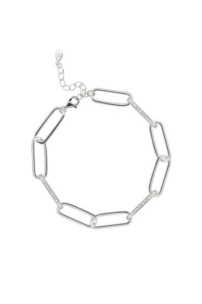 Lisa&Co. Brățară Argint Shiny Links Argint placat cu rodiu / Zircon