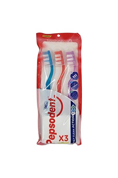 Vader Periuta de Dinti, Pepsodent, cu Capac 3 buc Action Clean Medium,
